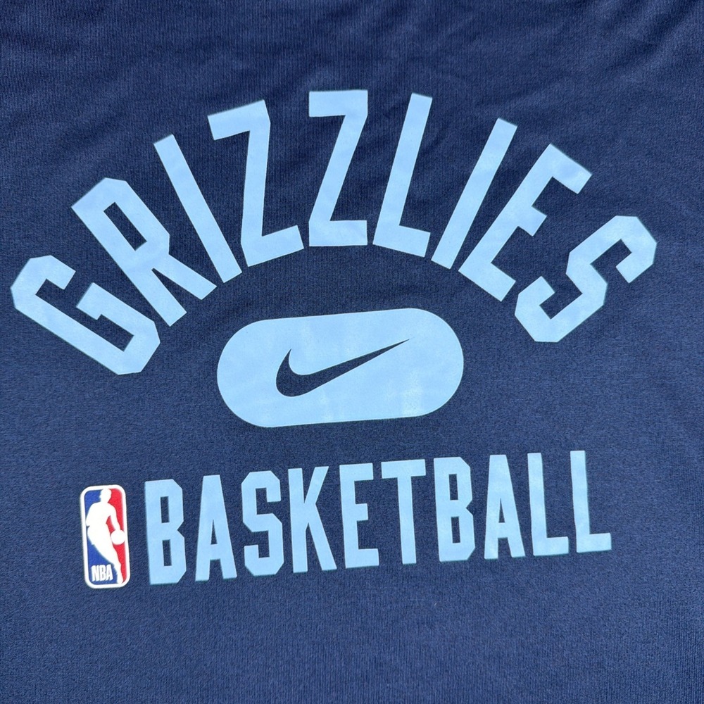 Nike Memphis Grizzlies Basketball Dri-FIT Long Sleeve Shirt Men's 2XL Blue NBA - Picture 2 of 12